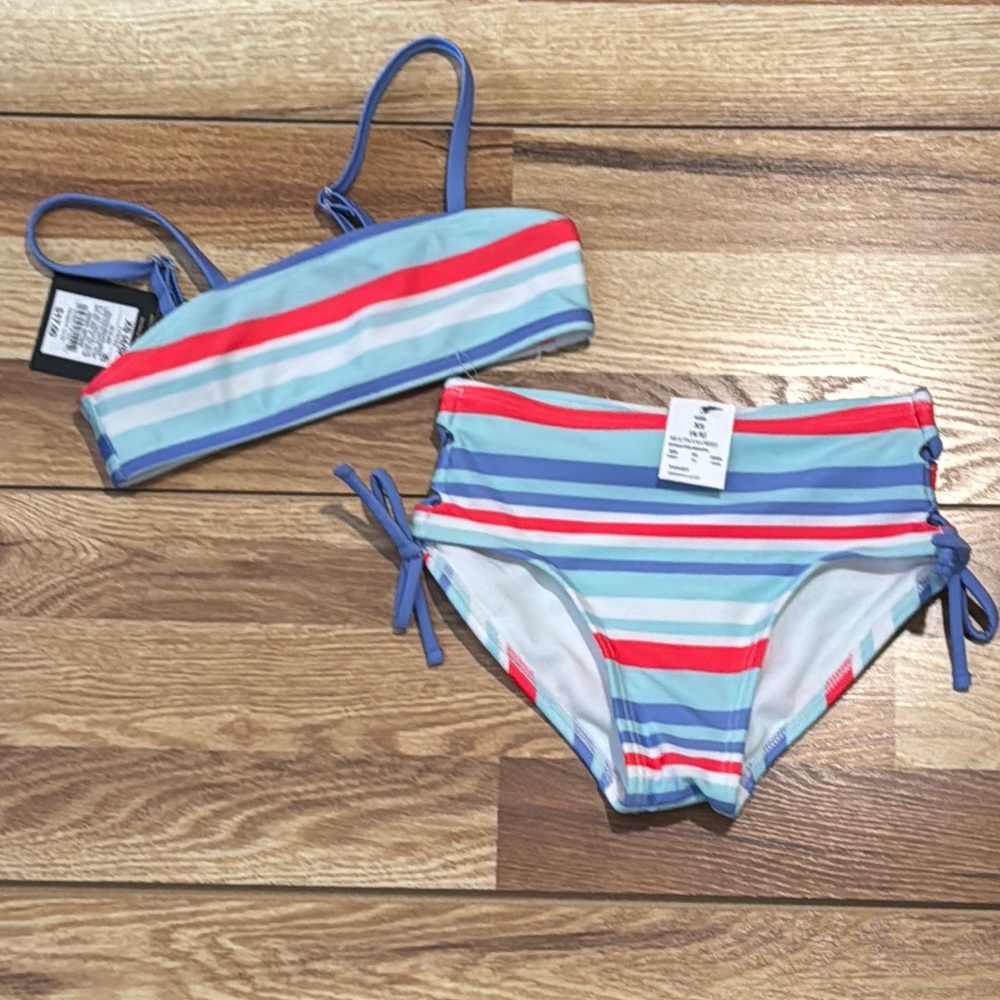 Target Kids Swim Bikini Set - Blue and Red Stripes